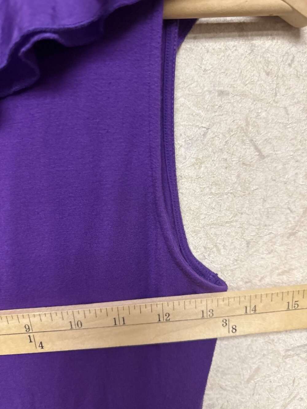 Lauren Ralph Lauren Women's Tank Top Purple Ruffle Yoke Sleeveless Rayon XS - Picture 4 of 7